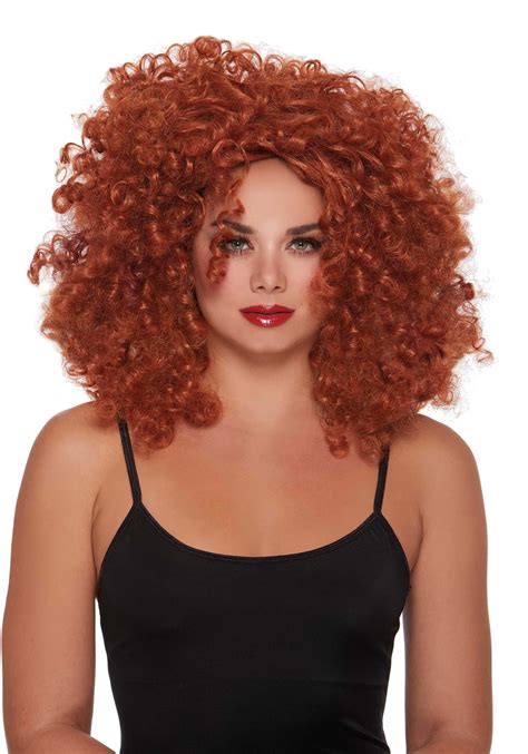 red curly long hair wig